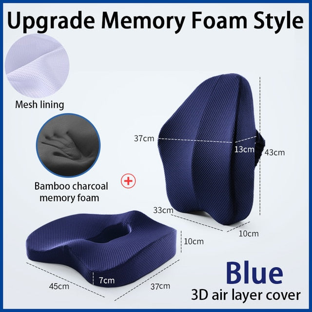 Set di sedili in memory foam con cuscino ortopedico